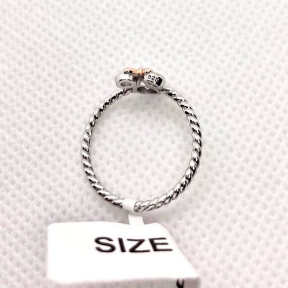 𝅺SIZE 6 925 Minnie Mouse Braided Ring Rose Gold Bow - Picture 8 of 11